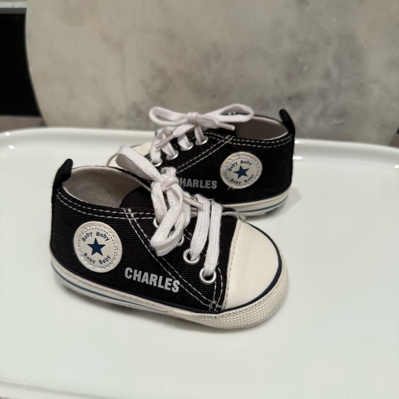 Baby Bakery Other - NWT- Our Baby Bakery Baby Black High-Top Custom Sneakers  “CHARLES”